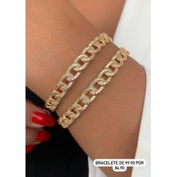 Bracelete Corrente Cravejada - P2071 - Lojas das Revendedoras