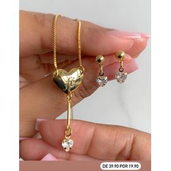 Conjunto De Coração Com Ponto De Luz - CON4152 - Lojas das Revendedoras