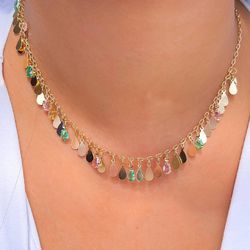 Choker Com Gotinha Colorida e Lisa - C4521 - Lojas das Revendedoras