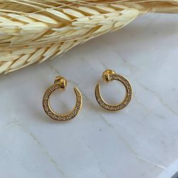 Brinco prego cravejado - B2816 - Lojas das Revendedoras