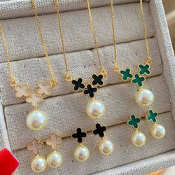 Conjunto De Trevo com perola - CON7453 - Lojas das Revendedoras