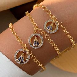Pulseira de elo nossa Senhora com fecho boia - P3... - Lojas das Revendedoras