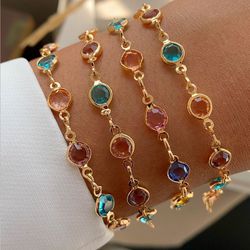 Pulseira com pedra em zircônia colorida (cada) - ... - Lojas das Revendedoras