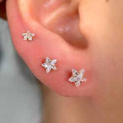 Trio de brinco antialérgico de estrelas - B85152 - Lojas das Revendedoras