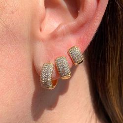 Trio de argola com micro zircônia - B8592 - Lojas das Revendedoras