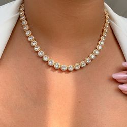 Colar riviera cravejada na zircônia - C8543 - Lojas das Revendedoras