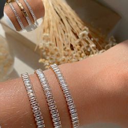 Pulseira riviera Na Zircônia fecho trava - P4545 - Lojas das Revendedoras