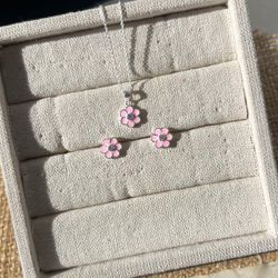 Conjunto Infantil De Prata 925 De Flor - CON7474 - Lojas das Revendedoras