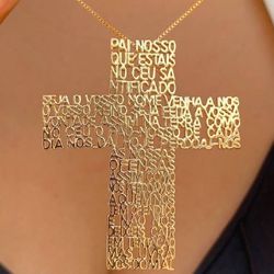 Colar gravatinha Com Pingente De Cruz Com o Pai No... - Lojas das Revendedoras