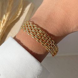 Pulseira trabalhada na correntaria - P3469 - Lojas das Revendedoras