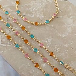 Pulseira infantil trabalhada na zircônia - P120 - Lojas das Revendedoras