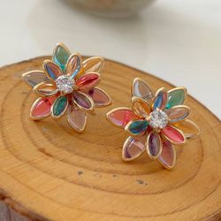 Brinco de Flor Colorido - B26 - Lojas das Revendedoras
