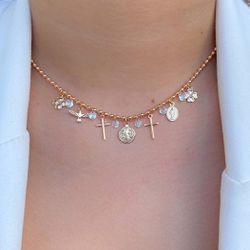 Chocker religiosa com ponto de luz - C1443 - Lojas das Revendedoras