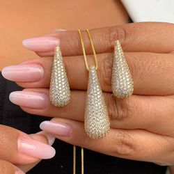 Conjunto formato Gota cravejada - CON7476 - Lojas das Revendedoras