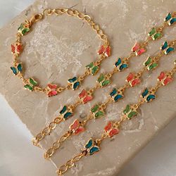 Pulseira Infantil Com Borboletas Coloridas - P1950 - Lojas das Revendedoras
