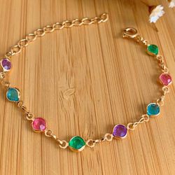 Pulseira Infantil na Zircônia Colorida - P647 - Lojas das Revendedoras