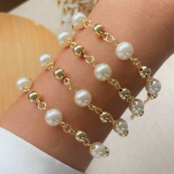 Pulseira de perola com esfera (cada) - P171 - Lojas das Revendedoras