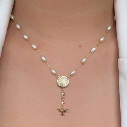 Colar de perolas nossa senhora com espirito santo ... - Lojas das Revendedoras