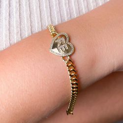 Pulseira Com Detalhe De Coração Delicado - P4113 - Lojas das Revendedoras