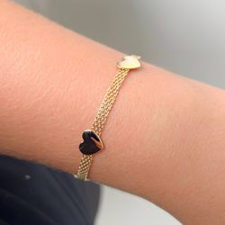 Pulseira corações lisos - P470 - Lojas das Revendedoras