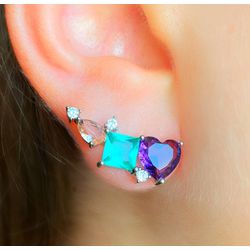 Brinco Ear Cuff na Pedra de Zircônia Ródio Branco ... - Lojas das Revendedoras