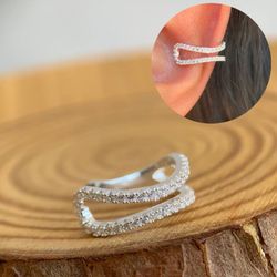 Piercing fake cravejado prata 925 - B8368 - Lojas das Revendedoras