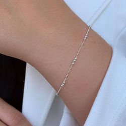 Pulseira bolinhas prata 925 - P3289 - Lojas das Revendedoras