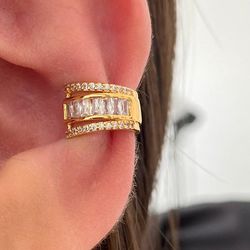 Piercing Fake Cravejado Com Navetes - B4289 - Lojas das Revendedoras