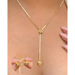 Conjunto de fita com flor delicada - CON7229 - Lojas das Revendedoras