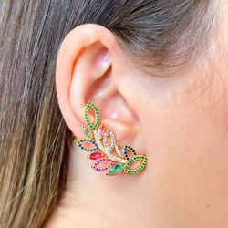 Brinco Ear Cuff Cravejado Na Micro Zircônia - B630... - Lojas das Revendedoras
