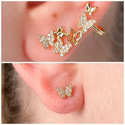 Brinco Ear Cuff De Borboleta Delicada - B5551 - Lojas das Revendedoras