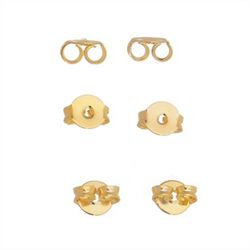 Kit Tarraxa De Brinco, 12 Pares Dourado - ACESS35 - Lojas das Revendedoras