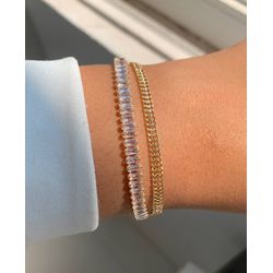 Pulseira dupla riviera com malha - P3282 - Lojas das Revendedoras