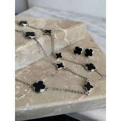 Conjunto Ródio Branco 3 peças trevo - CON7195 - Lojas das Revendedoras