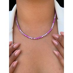 Chocker riviera 3 pontas dois tons de rosa - C9078 - Lojas das Revendedoras