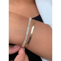 Pulseira dupla riviera e fita - P3295 - Lojas das Revendedoras