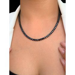 Chocker Riviera 3 Pontas Ródio negro ônix - C8109 - Lojas das Revendedoras