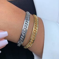 Bracelete com detalhe de corrente - P3305 - Lojas das Revendedoras