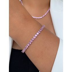 Pulseira riviera 3 pontas rosa luxo - P478 - Lojas das Revendedoras