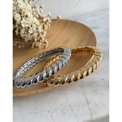 Bracelete torcido bijuteria fina - P2115 - Lojas das Revendedoras