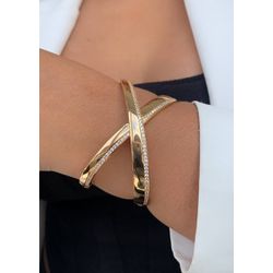 Bracelete X cravejado luxo - P2119 - Lojas das Revendedoras