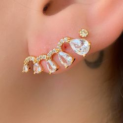 Brinco Ear Cuff na Zircônia - B1200 - Lojas das Revendedoras