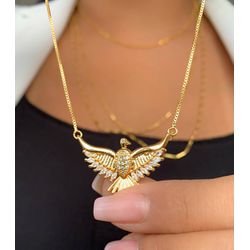 Colar espirito santo cravejado - C9023 - Lojas das Revendedoras