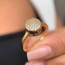 Anel Chuveirinho Cravejado Na Micro Zircônia - A90... - Lojas das Revendedoras