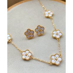 Conjunto de flor na madre pérola - CON7244 - Lojas das Revendedoras