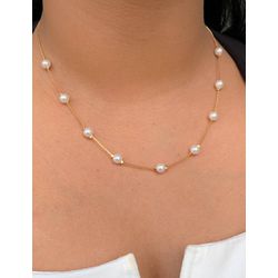 chocker de perolas delicada - C7250 - Lojas das Revendedoras