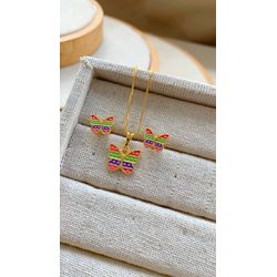 Conjunto infantil de borboleta colorida - CON310 - Lojas das Revendedoras