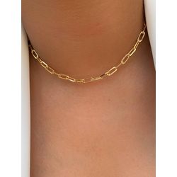Choker de corrente detalhe pontinho de luz - C725 - Lojas das Revendedoras