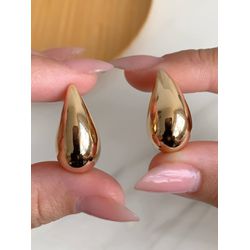 Brinco de gota liso - B3644 - Lojas das Revendedoras