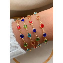 Pulseira na Zircônia Colorida - P694 - Lojas das Revendedoras